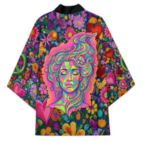 Psychedelic Visionary Woman Hippie Kimono Tune In, Turn On, Drop Out - Flower Power Awakening