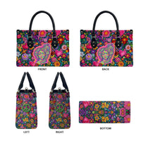 Psychedelic Visionary Woman Hippie Leather Bag Tune In, Turn On, Drop Out - Flower Power Awakening