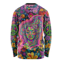 Psychedelic Visionary Woman Hippie Long Sleeve Shirt Tune In, Turn On, Drop Out - Flower Power Awakening