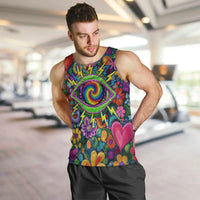 Psychedelic Visionary Woman Hippie Men Tank Top Tune In, Turn On, Drop Out - Flower Power Awakening