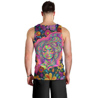 Psychedelic Visionary Woman Hippie Men Tank Top Tune In, Turn On, Drop Out - Flower Power Awakening