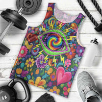 Psychedelic Visionary Woman Hippie Men Tank Top Tune In, Turn On, Drop Out - Flower Power Awakening