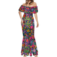 Psychedelic Visionary Woman Hippie Mermaid Dress Tune In, Turn On, Drop Out - Flower Power Awakening