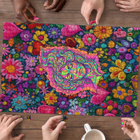 Psychedelic Visionary Woman Hippie Puzzle Tune In, Turn On, Drop Out - Flower Power Awakening