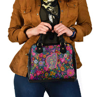 Psychedelic Visionary Woman Hippie Shoulder Handbag Tune In, Turn On, Drop Out - Flower Power Awakening