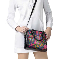 Psychedelic Visionary Woman Hippie Shoulder Handbag Tune In, Turn On, Drop Out - Flower Power Awakening