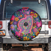 Psychedelic Visionary Woman Hippie Spare Tire Cover Tune In, Turn On, Drop Out - Flower Power Awakening