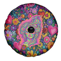 Psychedelic Visionary Woman Hippie Spare Tire Cover Tune In, Turn On, Drop Out - Flower Power Awakening