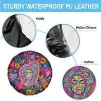 Psychedelic Visionary Woman Hippie Spare Tire Cover Tune In, Turn On, Drop Out - Flower Power Awakening