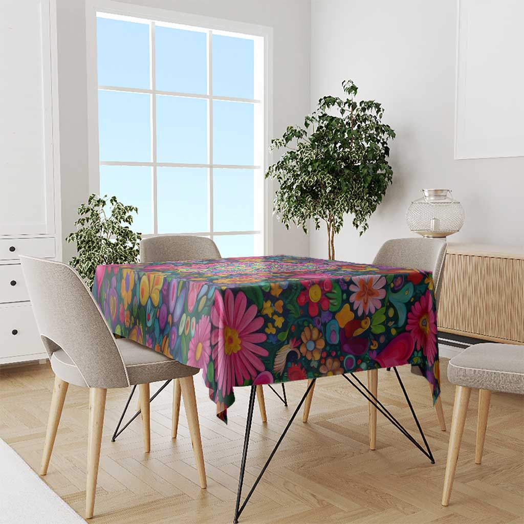 Psychedelic Visionary Woman Hippie Tablecloth Tune In, Turn On, Drop Out - Flower Power Awakening
