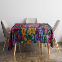 Psychedelic Visionary Woman Hippie Tablecloth Tune In, Turn On, Drop Out - Flower Power Awakening