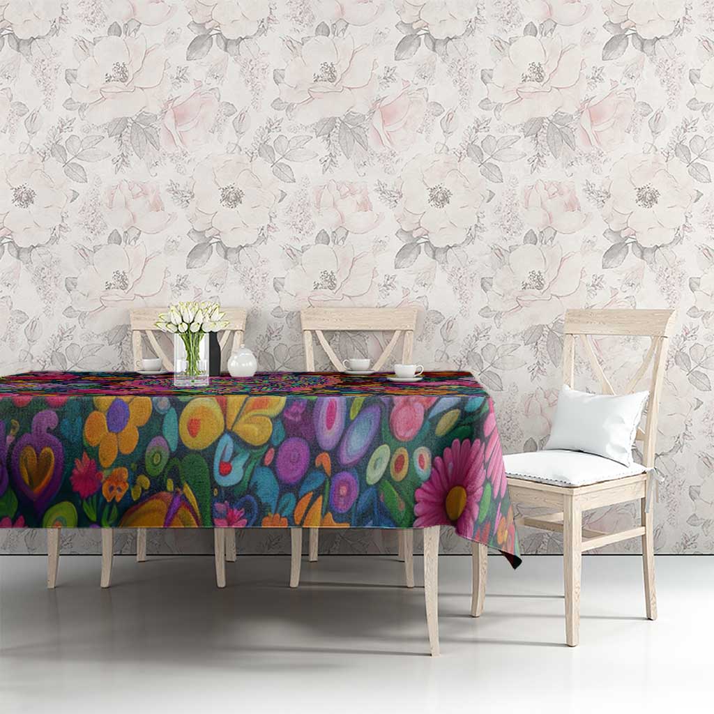 Psychedelic Visionary Woman Hippie Tablecloth Tune In, Turn On, Drop Out - Flower Power Awakening
