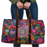 Psychedelic Visionary Woman Hippie Travel Bag Tune In, Turn On, Drop Out - Flower Power Awakening