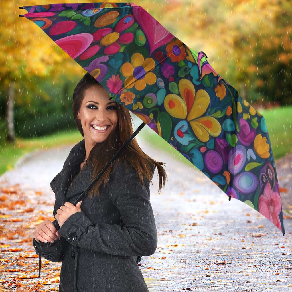 Psychedelic Visionary Woman Hippie Umbrella Tune In, Turn On, Drop Out - Flower Power Awakening