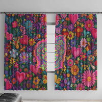 Psychedelic Visionary Woman Hippie Window Curtain Tune In, Turn On, Drop Out - Flower Power Awakening