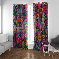 Psychedelic Visionary Woman Hippie Window Curtain Tune In, Turn On, Drop Out - Flower Power Awakening