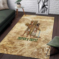 Neper and Nepit Area Rug Ancient Harvest and Fertility Design with Sickle and Grain