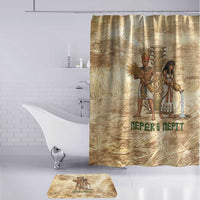 Neper and Nepit Bathroom Set Ancient Harvest and Fertility Design with Sickle and Grain