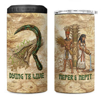 Neper and Nepit 4 in 1 Can Cooler Tumbler Ancient Harvest and Fertility Design with Sickle and Grain