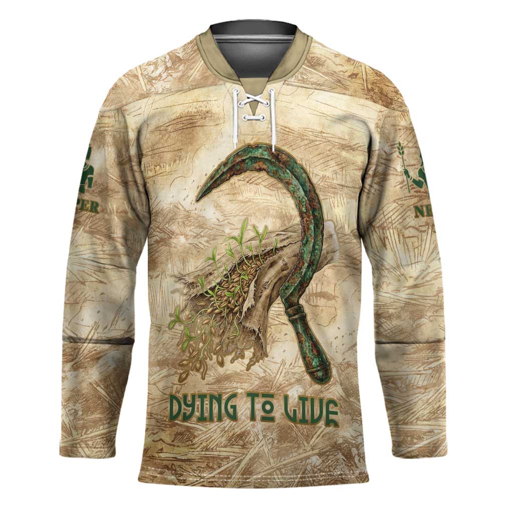 Neper and Nepit Hockey Jersey Ancient Harvest and Fertility Design with Sickle and Grain
