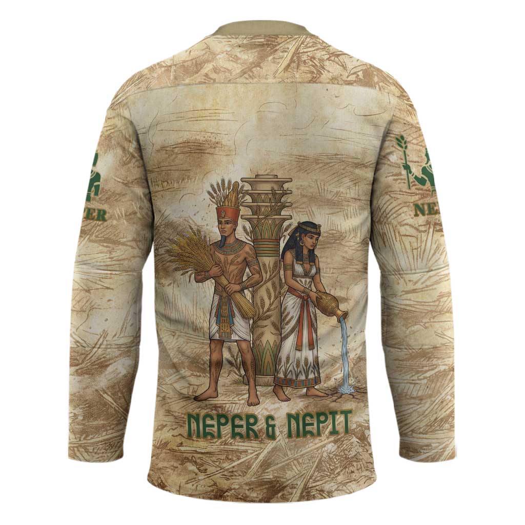 Neper and Nepit Hockey Jersey Ancient Harvest and Fertility Design with Sickle and Grain