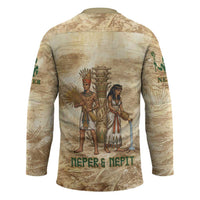 Neper and Nepit Hockey Jersey Ancient Harvest and Fertility Design with Sickle and Grain