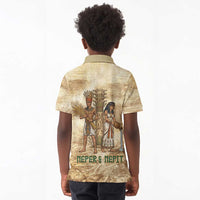 Neper and Nepit Kid Polo Shirt Ancient Harvest and Fertility Design with Sickle and Grain