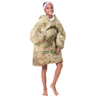 Neper and Nepit Kid Wearable Blanket Hoodie Ancient Harvest and Fertility Design with Sickle and Grain