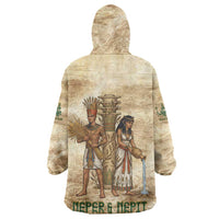 Neper and Nepit Kid Wearable Blanket Hoodie Ancient Harvest and Fertility Design with Sickle and Grain
