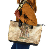 Neper and Nepit Leather Tote Bag Ancient Harvest and Fertility Design with Sickle and Grain