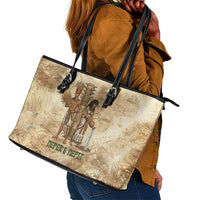 Neper and Nepit Leather Tote Bag Ancient Harvest and Fertility Design with Sickle and Grain