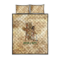 Neper and Nepit Quilt Bed Set Ancient Harvest and Fertility Design with Sickle and Grain