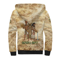 Neper and Nepit Sherpa Hoodie Ancient Harvest and Fertility Design with Sickle and Grain