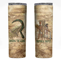Neper and Nepit Skinny Tumbler Ancient Harvest and Fertility Design with Sickle and Grain
