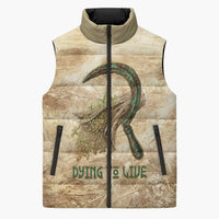 Neper and Nepit Sleeveless Puffer Jacket Ancient Harvest and Fertility Design with Sickle and Grain