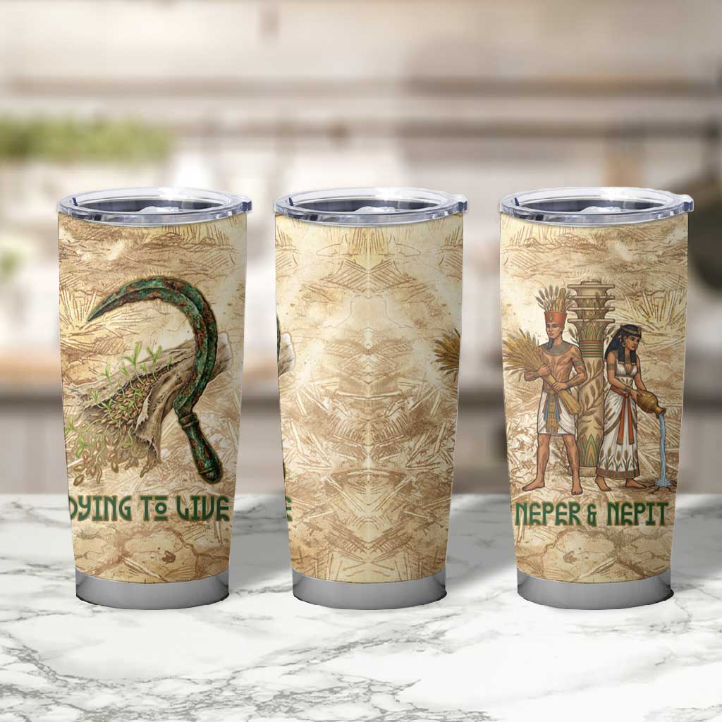 Neper and Nepit Tumbler Cup Ancient Harvest and Fertility Design with Sickle and Grain