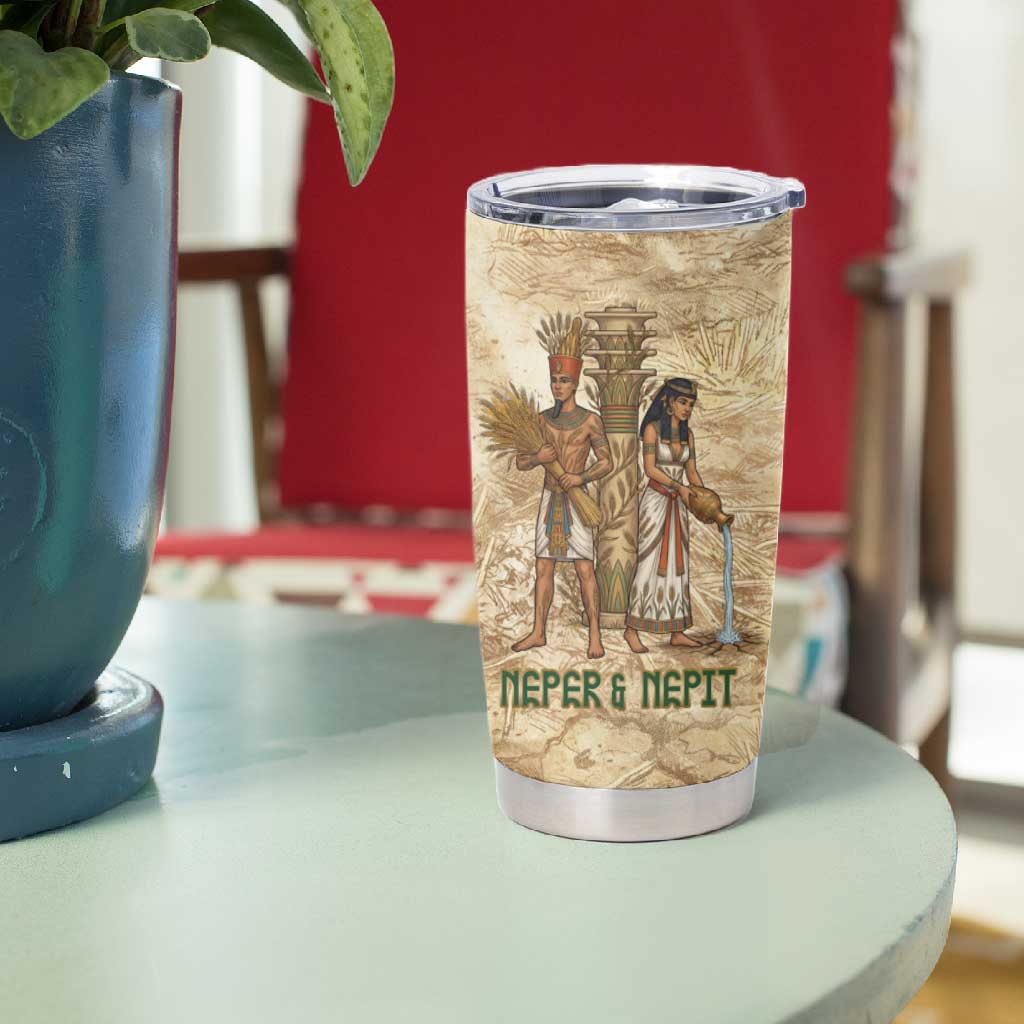 Neper and Nepit Tumbler Cup Ancient Harvest and Fertility Design with Sickle and Grain