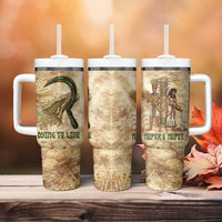 Neper and Nepit Tumbler With Handle Ancient Harvest and Fertility Design with Sickle and Grain