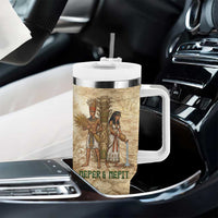 Neper and Nepit Tumbler With Handle Ancient Harvest and Fertility Design with Sickle and Grain