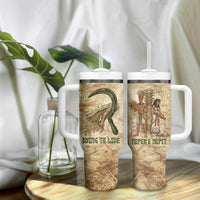 Neper and Nepit Tumbler With Handle Ancient Harvest and Fertility Design with Sickle and Grain
