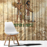 Neper and Nepit Window Curtain Ancient Harvest and Fertility Design with Sickle and Grain