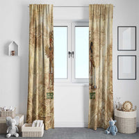 Neper and Nepit Window Curtain Ancient Harvest and Fertility Design with Sickle and Grain