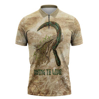 Neper and Nepit Zipper Polo Shirt Ancient Harvest and Fertility Design with Sickle and Grain