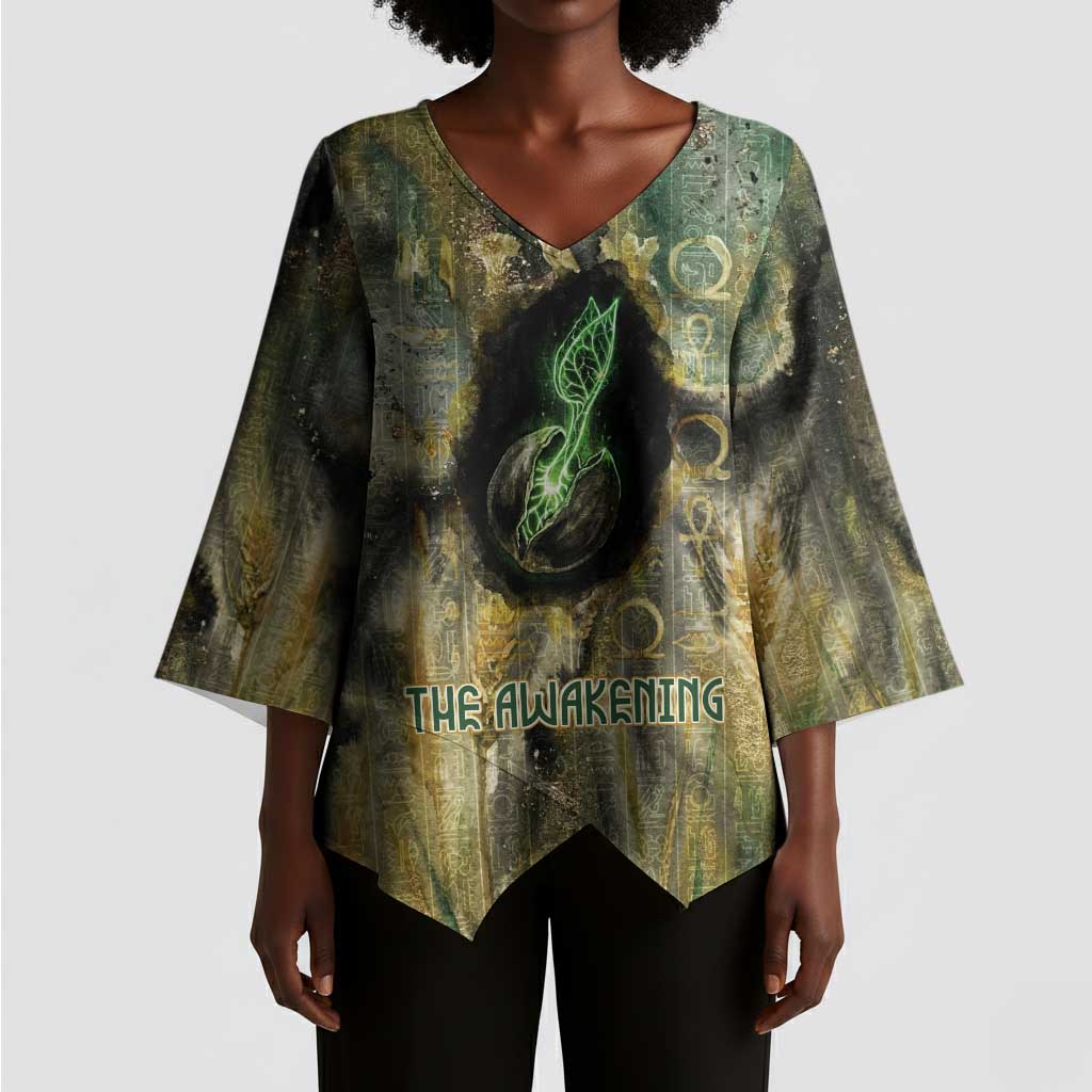 Neper and Nepit Kimono Sleeve Blouse Ancient Egyptian Seed Awakening and Fertility