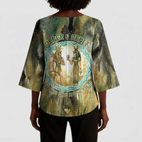 Neper and Nepit Kimono Sleeve Blouse Ancient Egyptian Seed Awakening and Fertility