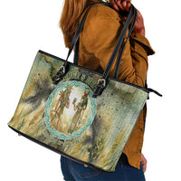 Neper and Nepit Leather Tote Bag Ancient Egyptian Seed Awakening and Fertility