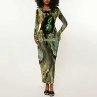 Neper and Nepit Long Sleeve Bodycon Dress Ancient Egyptian Seed Awakening and Fertility