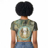 Neper and Nepit Raglan Cropped T shirt Ancient Egyptian Seed Awakening and Fertility