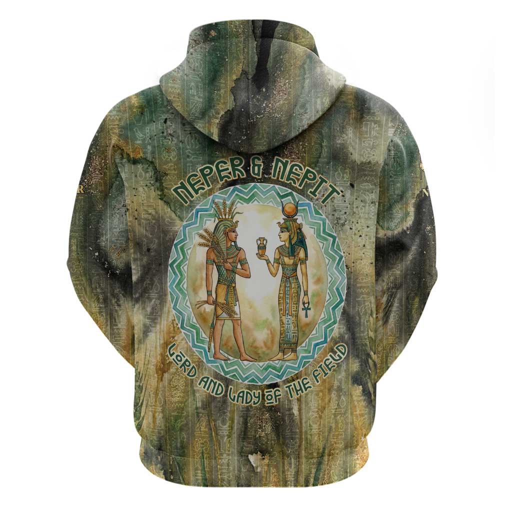 Neper and Nepit Zip Hoodie Ancient Egyptian Seed Awakening and Fertility