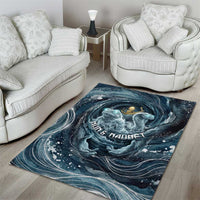 Egypt Nun and Naunet Area Rug Primordial Water Gods Cosmic Ocean Infinite Waves
